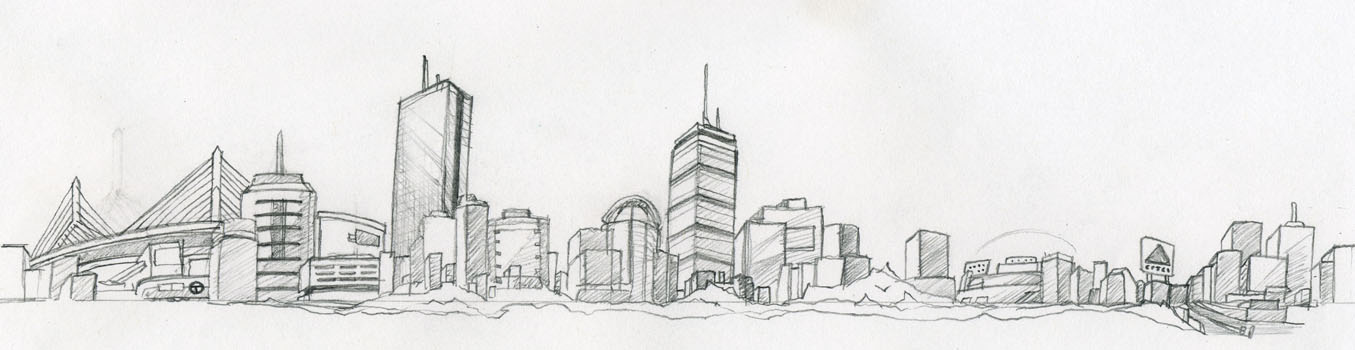 Tattoo concept. Boston Skyline bracelet.